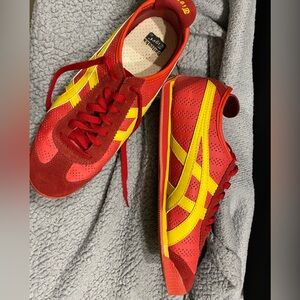 Onitsuka Tiger red and yellow Mini Cooper sneakers